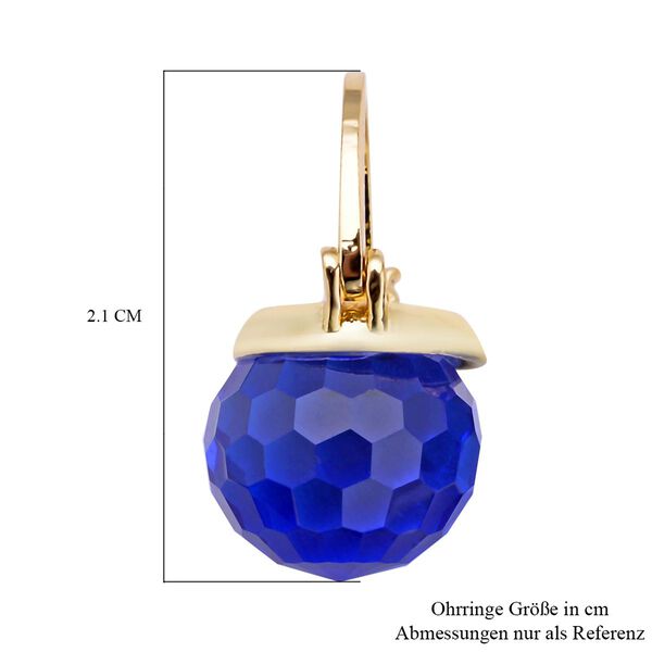Blaue Kristall-Ohrringe, reines Messing image number 5