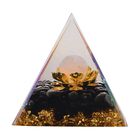 Feng Shui Edelstein Pyramide, Lotusblüte, Schwarzer Obsidian und Rosenquarz image number 3