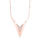Chevron Form Weißes Kristall Halskette, ca. 50 cm, roséfarben