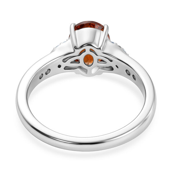 Madeira Citrin und Zirkon Solit&auml;r Ring 925 Silber Platin-&Uuml;berzug image number 6