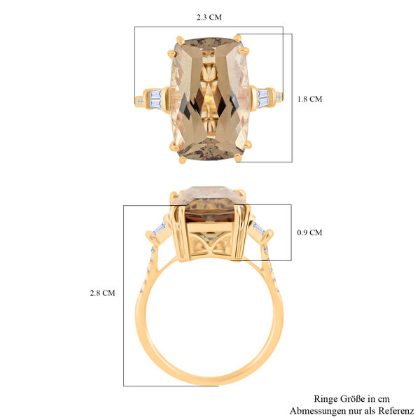 ILIANA AAA Turkizit und SI GH Diamant Ring in 750 Gelbgold - 8,72 ct. image number 5