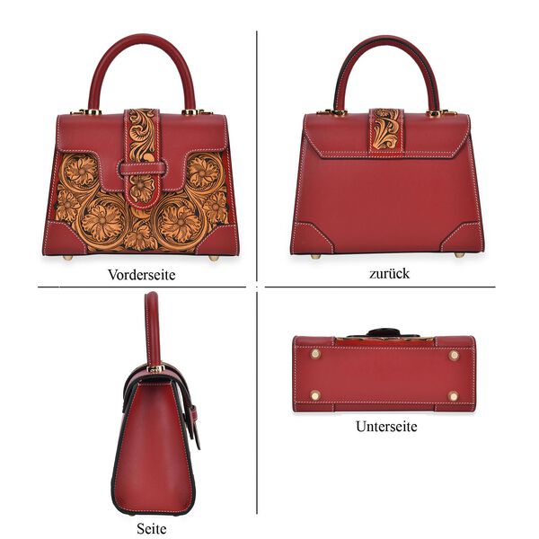 Grand Pelle  - Echtleder Handtasche, bordeaux rot image number 6