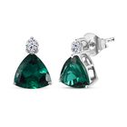 AAA Lab Created Smaragd, Lab Grown Diamant Ohrringe 417 Gold ca. 3,42 ct.
