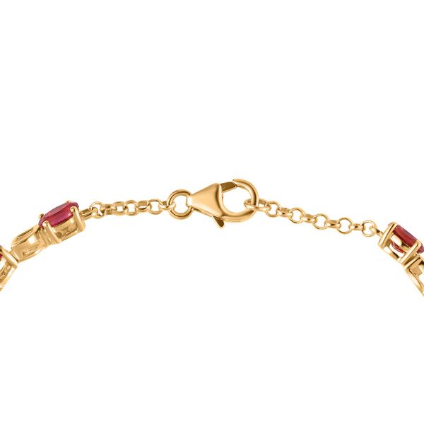 GP Trifono Kollektion- Synthetisches Padparadscha-Saphir, Zirkon und blaues Saphir-Armband, 19cm - 13,27 ct. image number 6