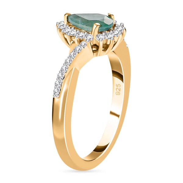 Grandidierit und Zirkon-Ring, 925 Silber vergoldet  ca. 1,00 ct image number 5