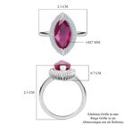 Rubin Afrikanisch und Diamant Halo Ring 925 Silber Platin-Überzug image number 8