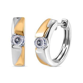 Moissanit Ohrringe aus 925 Silber, bicolor, ca. 0.95 ct