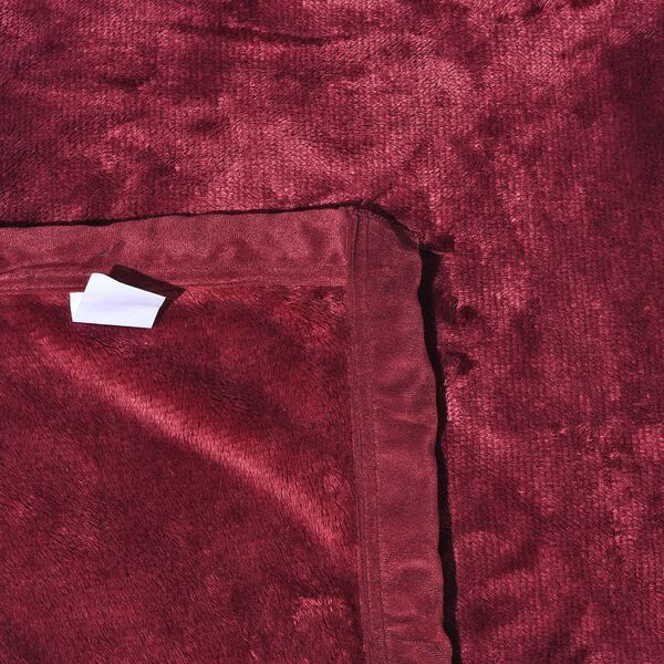 Premium Kuscheldecke aus 100% Mikrofaser, 450 gsm, Größe: 150x220 cm, burgund image number 8