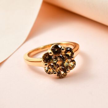 AA nat&uuml;rlicher, goldener Tansanit-Ring - 1,91 ct.