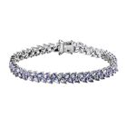Tansanit Armband, ca. 19 cm, 925 Silber platiniert ca. 13.11 ct