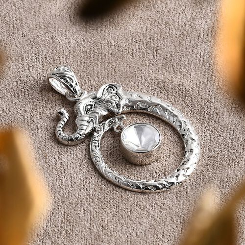 Royal Bali - Moissanit Elefant Anhänger 925 Silber ca. 0.83 ct image number 1