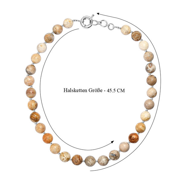 EVER TRUE Mehrfarbige fossile Koralle Halskette ca. 45 cm Nickelfreies Messing ca. 350,00 ct. image number 5