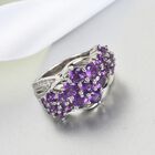 Lusaka Amethyst und Zirkon Ring 925 Silber Platin-Überzug image number 1