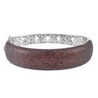 Roter Granat Armreif ca. 19 cm 925 Silber Zweifarbige Beschichtung ca. 12,60 ct.