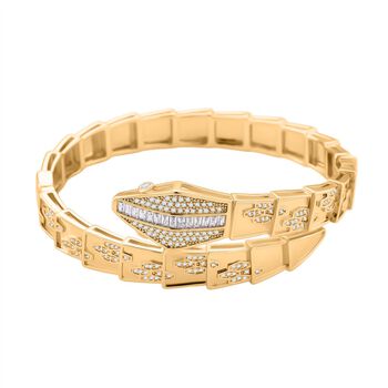 Wei&szlig;er Zirkonia Armreif ca. 19 cm Nickelfreies Messing