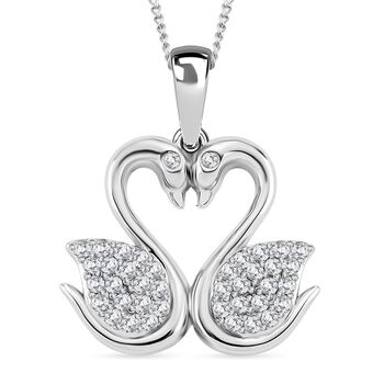 Moissanit Anh&auml;nger mit Kette ca. 45 cm, 925 Silber rhodiniert ca. 0.37 ct