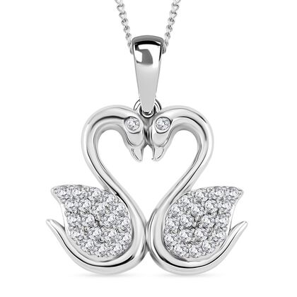 Moissanit Anh&auml;nger mit Kette ca. 45 cm, 925 Silber rhodiniert ca. 0.37 ct