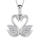 Moissanit Schmuckset 925 Silber rhodiniert ca. 0,37 ct.