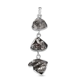 Meteorit Anhänger, 925 Silber rhodiniert, ca. 35.76 ct