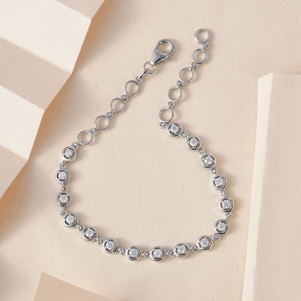 Moissanit 19cm Armband, 925 Silber platiniert image number 6