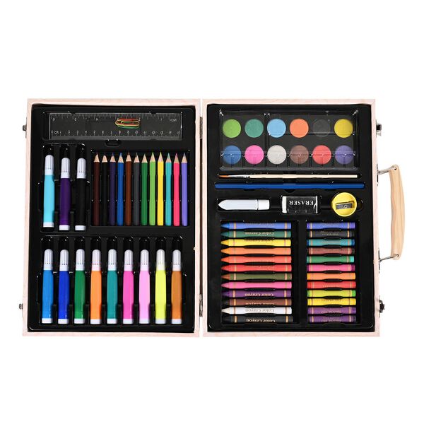 70-tlgs. Malset in praktischer Holzbox image number 1