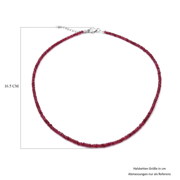 Niassa Rubin Rondelle Halskette ca. 45 cm lange 925 Silber ca. 35.70 ct image number 5