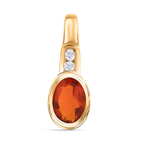 Crimson Feueropal-Ring und Anh&auml;nger, 925 Silber vergoldet ca. 0.76 ct image number 6