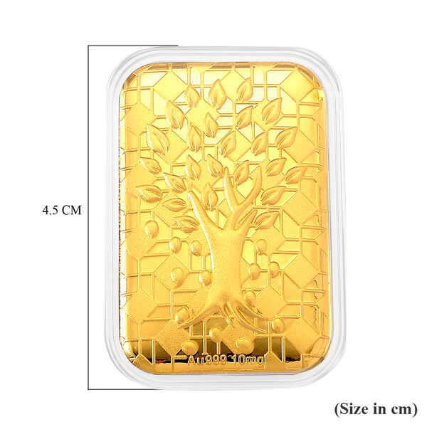 999er Goldfolie mit Lebensbaum-Motiv, 10mg, 3,1x4,5cm image number 4