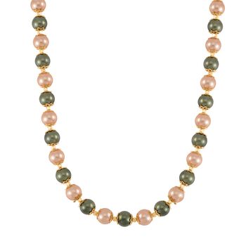 Rote Muschelkernperle Schmuckset  Legierung vergoldet