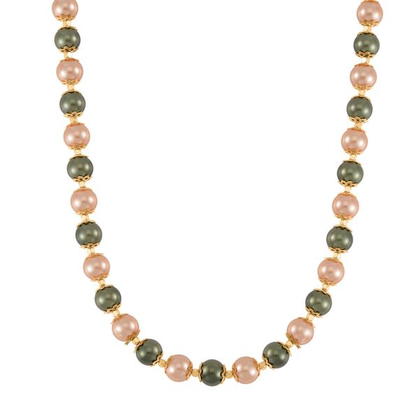 Rote Muschelkernperle Schmuckset  Legierung vergoldet image number 3