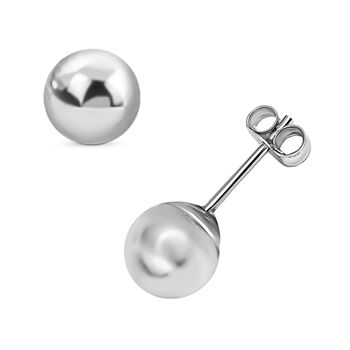 Kugel-Ohrstecker, 585 Wei&szlig;gold