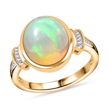 AA Nat&uuml;rlicher, &auml;thiopischer Welo Opal und Diamant Ring - 3,20 ct.