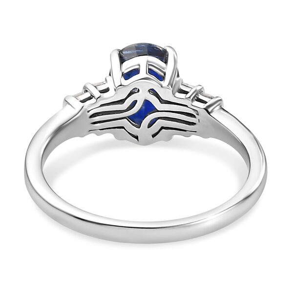Kyanit und wei&szlig;er Diamant-Ring, 925 Silber platiniert  ca. 1,87 ct image number 6