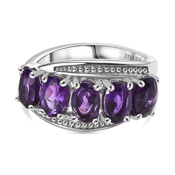 Afrikanischer Amethyst Ring Edelstahl (Gr&ouml;&szlig;e 16.00) ca. 2,07 ct