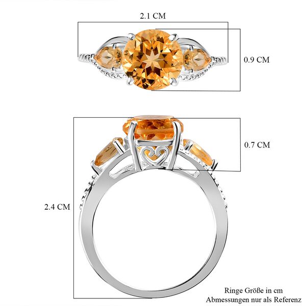 Citrin Ring, 925 Silber (Größe 21.00) ca. 2,26 ct image number 7