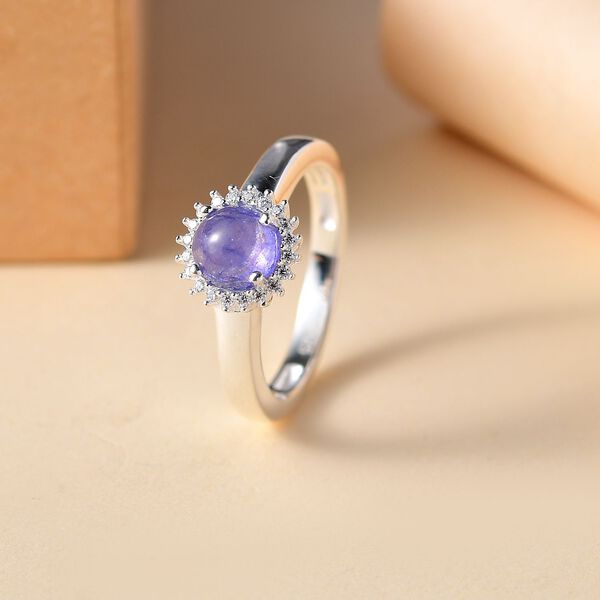 AA Tansanit und Moissanit Ring - 1,28 ct. image number 2