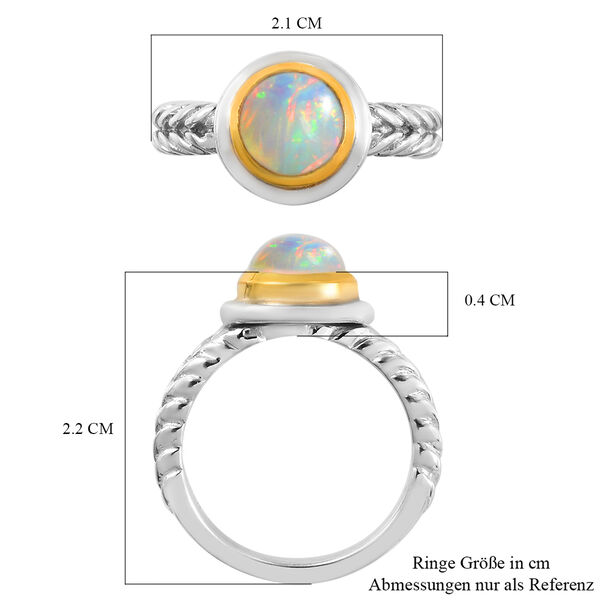 Nat&uuml;rlicher &Auml;thiopischer Opal Ring 925 Silber Bicolor  ca. 0,84 ct image number 7