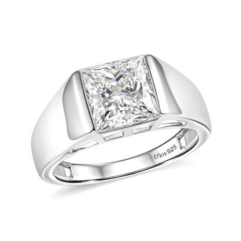 D'Joy Moissanit Herrenring 925 Silber rhodiniert - 2,79 ct.