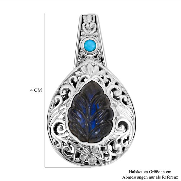 Royal Bali Kollektion - Labradorit und Sleeping Beauty Türkis Anhänger - 9,12 ct. image number 6