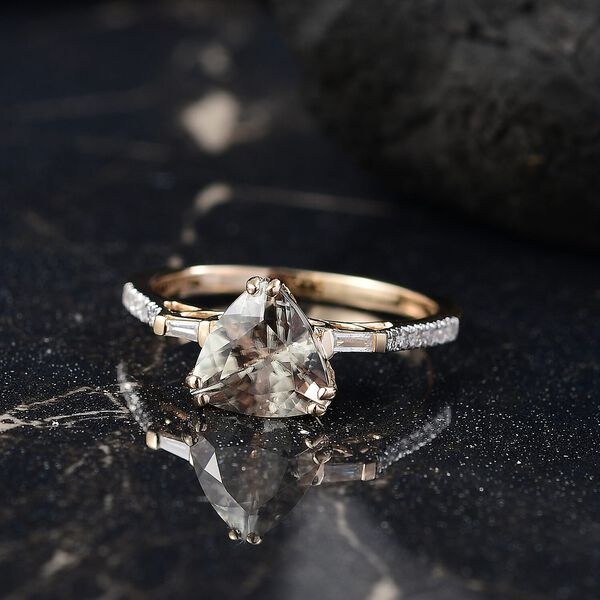 AAA Turkizit, Weißer Diamant Ring 585 Gold (Größe 17.00) ca. 1,99 ct image number 1