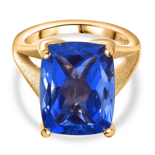 Tansanitfarbener Quarz Ring, ca. 13,05 ct.