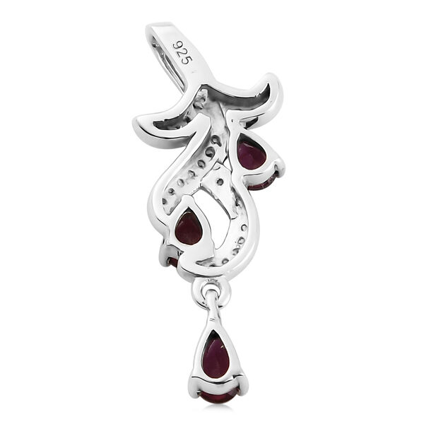 Anthill Granat und Zirkon Anhänger 925 Silber platiniert ca. 0,78 ct image number 5