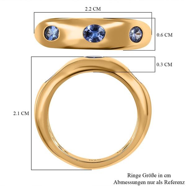 AAA Tansanit Trilogie Ring - 0,53 ct. image number 7