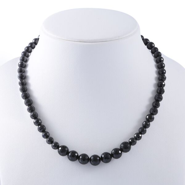 Thai schwarze Spinell Halskette, 45 cm - 300 ct. image number 1