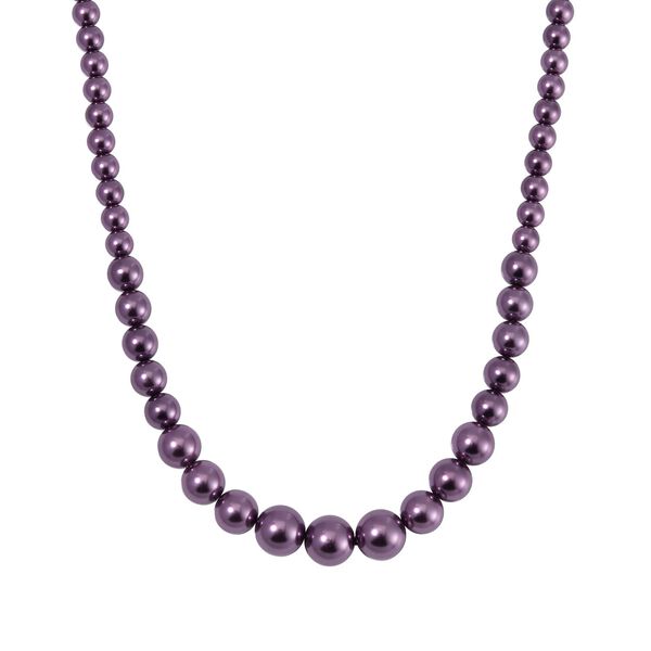 Lila Muschelkernperle Halskette ca. 50 cm Reiner Edelstahl