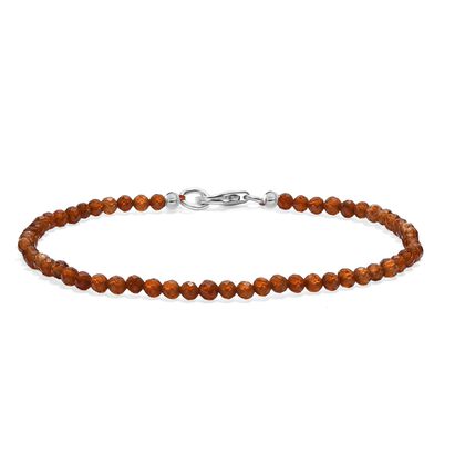 Hessonit Granat Armband ca. 19 cm 925 Silber rhodiniert ca. 13.00 ct