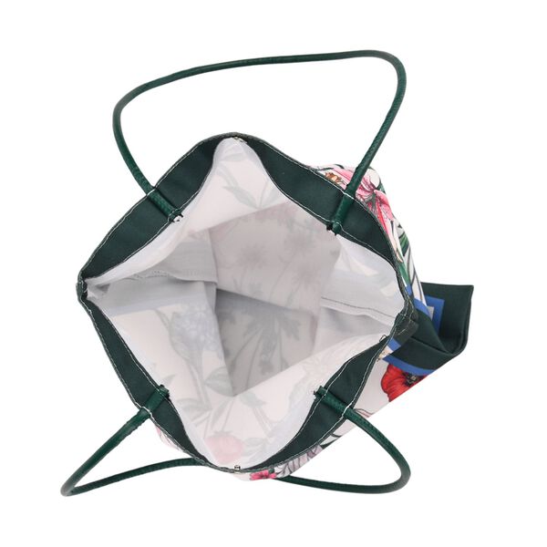 2er-Set Einkaufstaschen mit floralem Motiv, 34x40 cm, Dunkelgrün image number 6