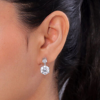 D'Joy Moissanit Ohrringe 925 Silber Rhodiniert ca. 7.95 ct