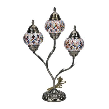 Handgefertigte Mosaikglaslampe im orientalischen Stil mit 3 Kugeln, 56 x 34 x 15, Sterne
