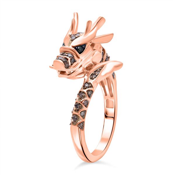 GP Trionfo Kollektion - Kanchanaburi Blauer Saphir, Nat&uuml;rlicher Champagner Diamant Ring 925 Silber 750 Ros&eacute;gold Vermeil (Gr&ouml;&szlig;e 18.00) ca. 0.27 ct image number 4